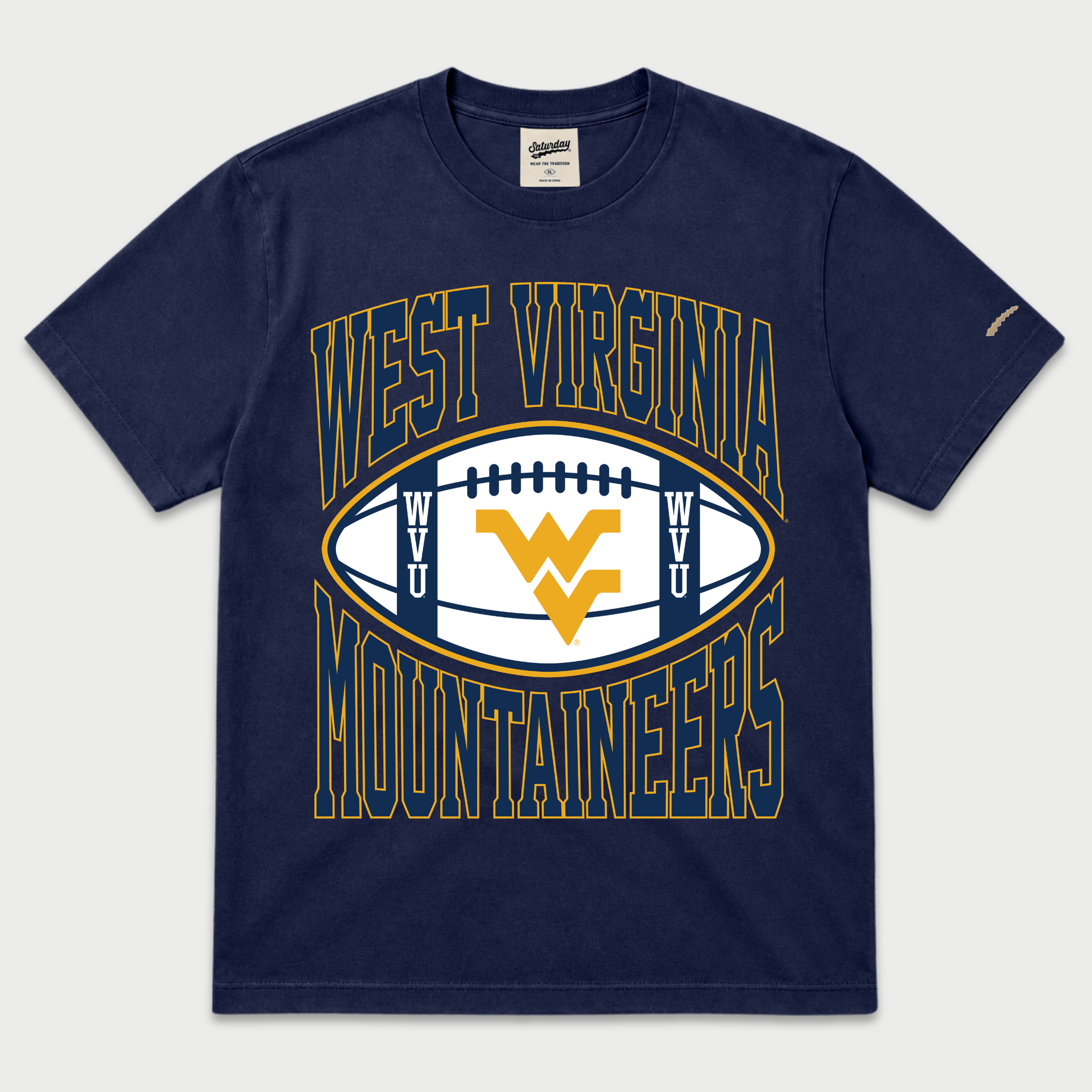 WVU Vintage Football Heavyweight Tee