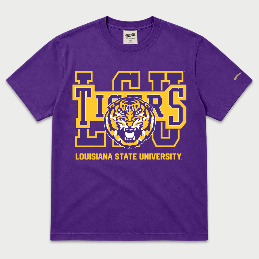Vintage LSU Tigers Block Heavyweight Tee