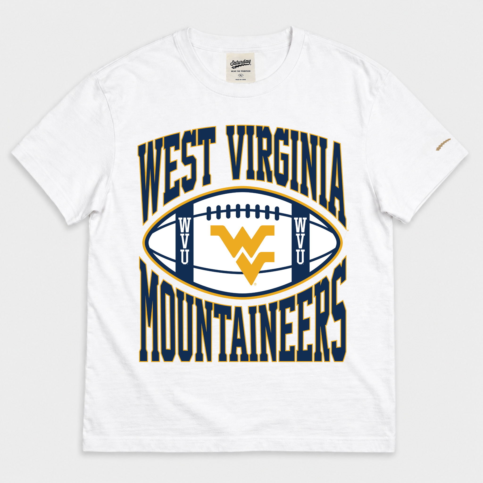 WVU Vintage Football Heavyweight Tee