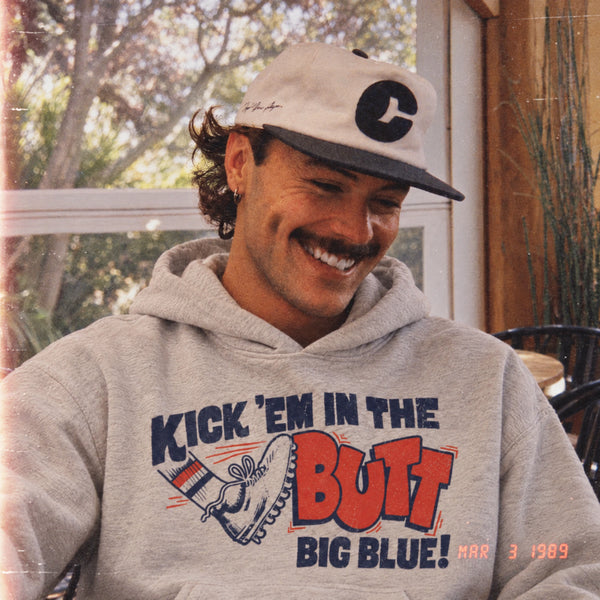 Vintage Auburn Kick 'Em Hoodie in heather gray